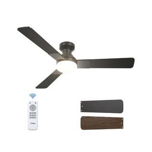 Ceiling Fans with Lights,52 Inch Low Profile Ceiling Fan with Light and Remote C